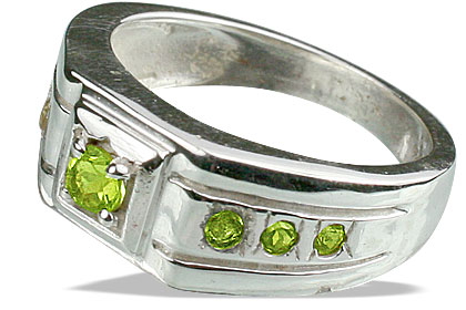 Design 13085: green peridot brides-maids rings