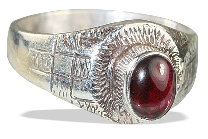 Design 13873: red garnet classic, contemporary rings