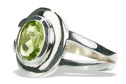 Design 14119: green peridot contemporary rings