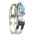 Design 14281: blue blue topaz brides-maids rings