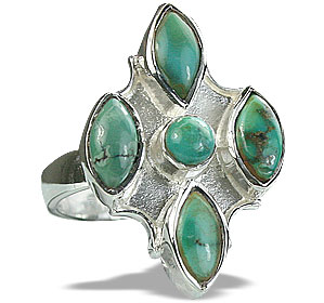 Design 14425: blue,green turquoise estate rings
