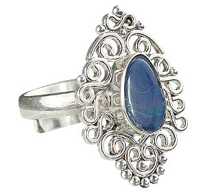 Design 15218: blue,multi-color opal flower rings