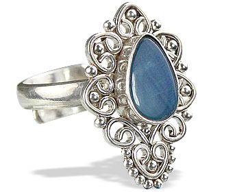 Design 15223: blue,multi-color opal flower rings