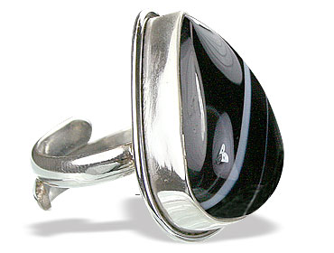 Design 15357: black,white onyx adjustable rings