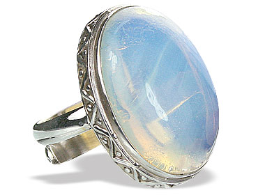 Design 15403: blue,white opalite adjustable rings