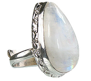 Design 15462: white moonstone adjustable rings