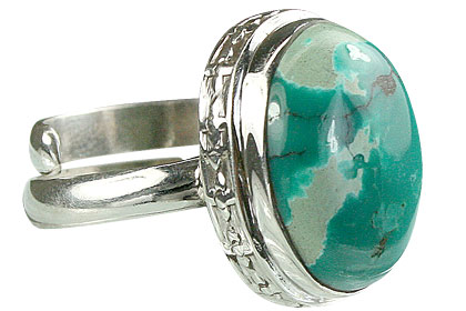 Design 15489: green turquoise adjustable rings