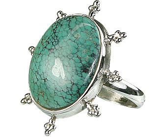 Design 15945: green turquoise cocktail rings
