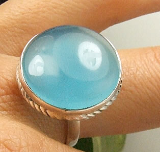 Design 7223: blue chalcedony rings