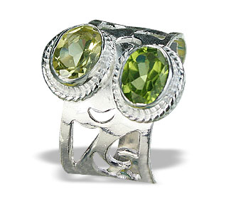 Design 8156: green,yellow peridot gothic-medieval rings