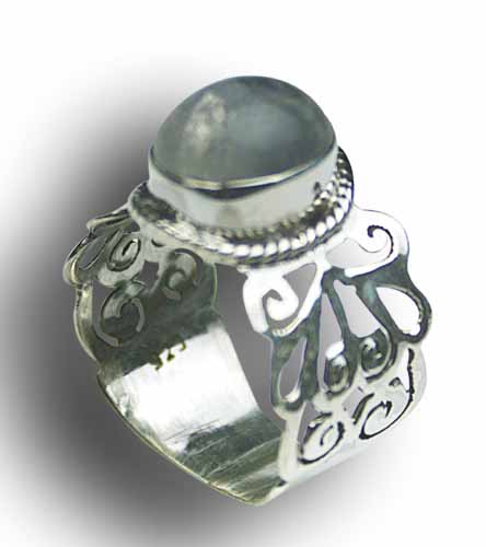 Design 8161: white moonstone rings
