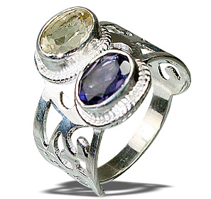 Design 8288: blue,yellow iolite rings