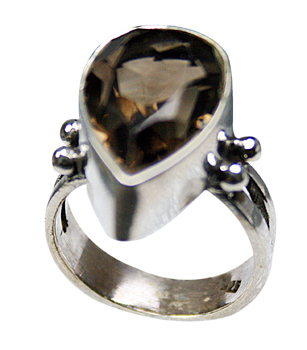 Design 8330: brown smoky quartz drop rings