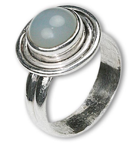Design 8458: white chalcedony rings