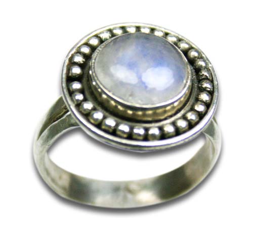 Design 8474: white moonstone rings