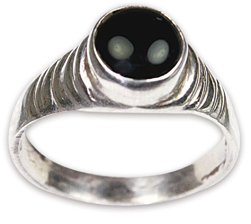 Design 8523: black onyx contemporary rings