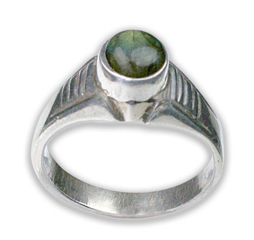 Design 8672: green labradorite rings