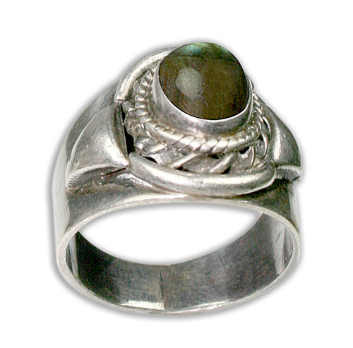 Design 8678: green,gray labradorite rings