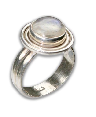 Design 8717: blue,white moonstone rings