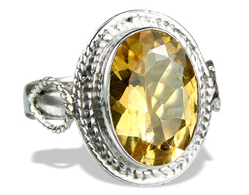 Design 8894: yellow citrine solitaire rings