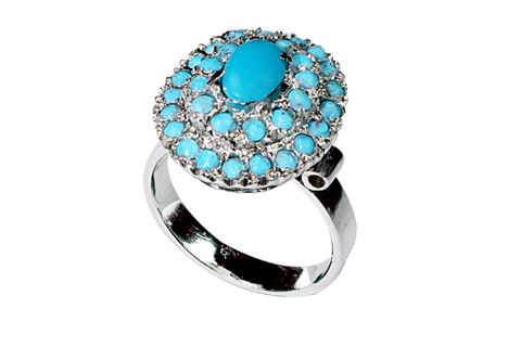 Design 8965: blue turquoise rings
