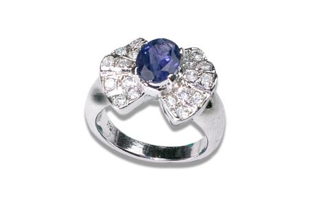 Design 8966: blue iolite solitaire rings