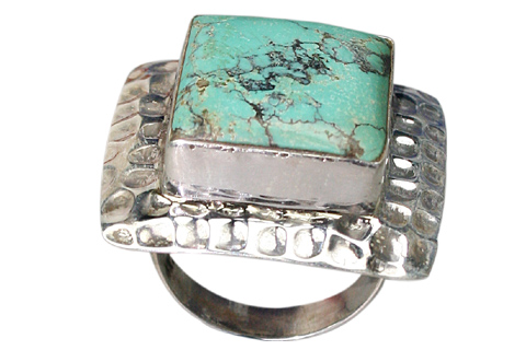 Design 9047: green turquoise rings