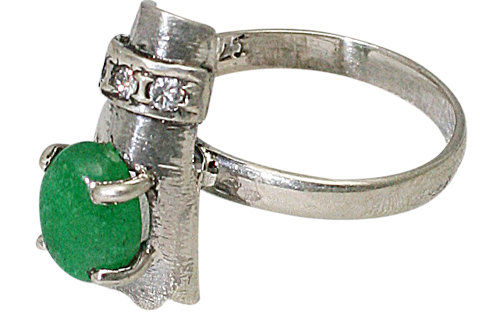 Design 9407: green,white emerald estate rings