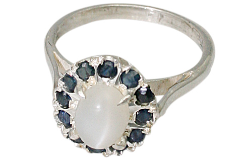 Design 9416: blue,white moonstone engagement, estate, vintage rings
