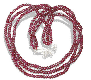 Red Ruby Beaded Multistrand Necklaces Inches Gemstone Jewelry